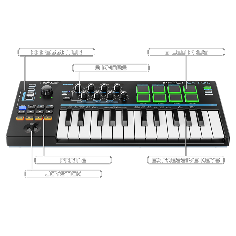 Nektar Impact LX Mini 25-key Keyboard Controller