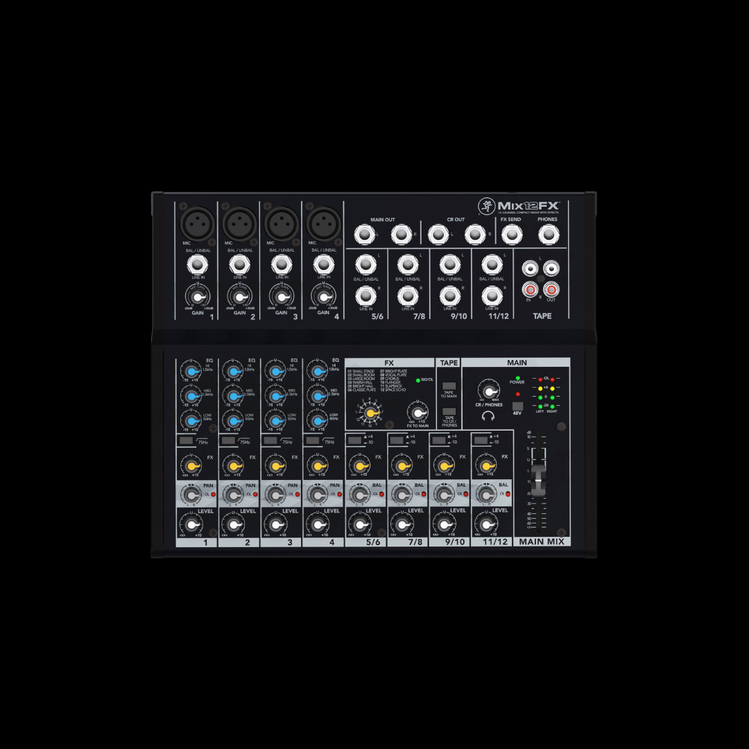 Mackie Mix12 12-Channel Compact Mixer with Effects - Loud N Clear