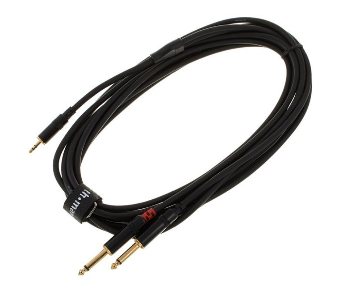 Jack (6.3mm) - Stereo Mini Jack - Aux - (3.5mm) 3m Cable