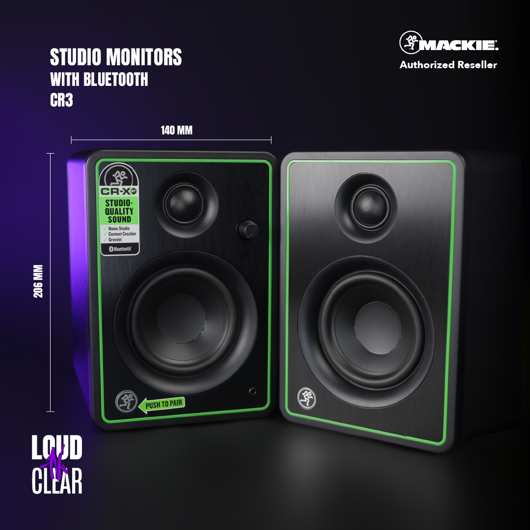 mackie cr3-xbt - 3 inch powered monitors with bluetooth